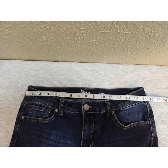 Style & Co Women's Blue Solid Embroidered Mid Rise Skinny Capri Jeans Size 10 - Picture 6 of 8